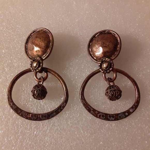 Copper Clip On Earrings - Picture 1 of 3